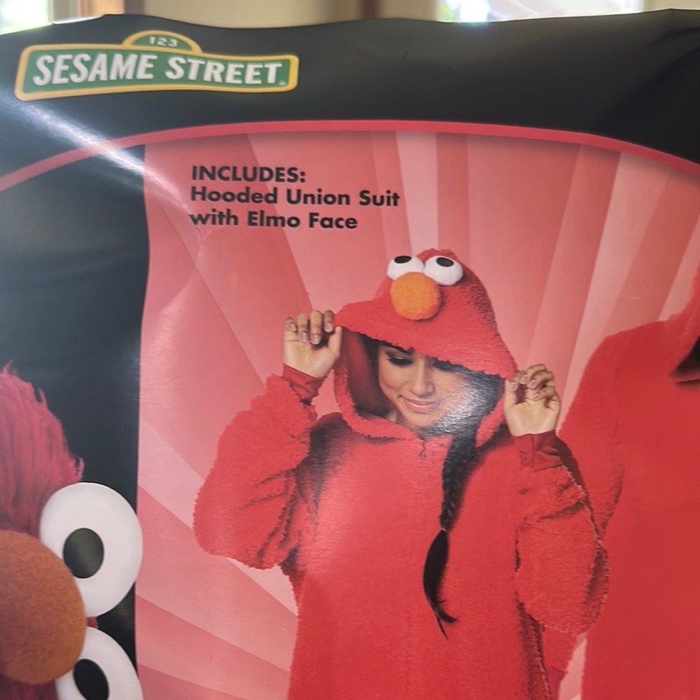 Spirit Elmo Hooded Union Costume- Bright Red Can Be Unisex